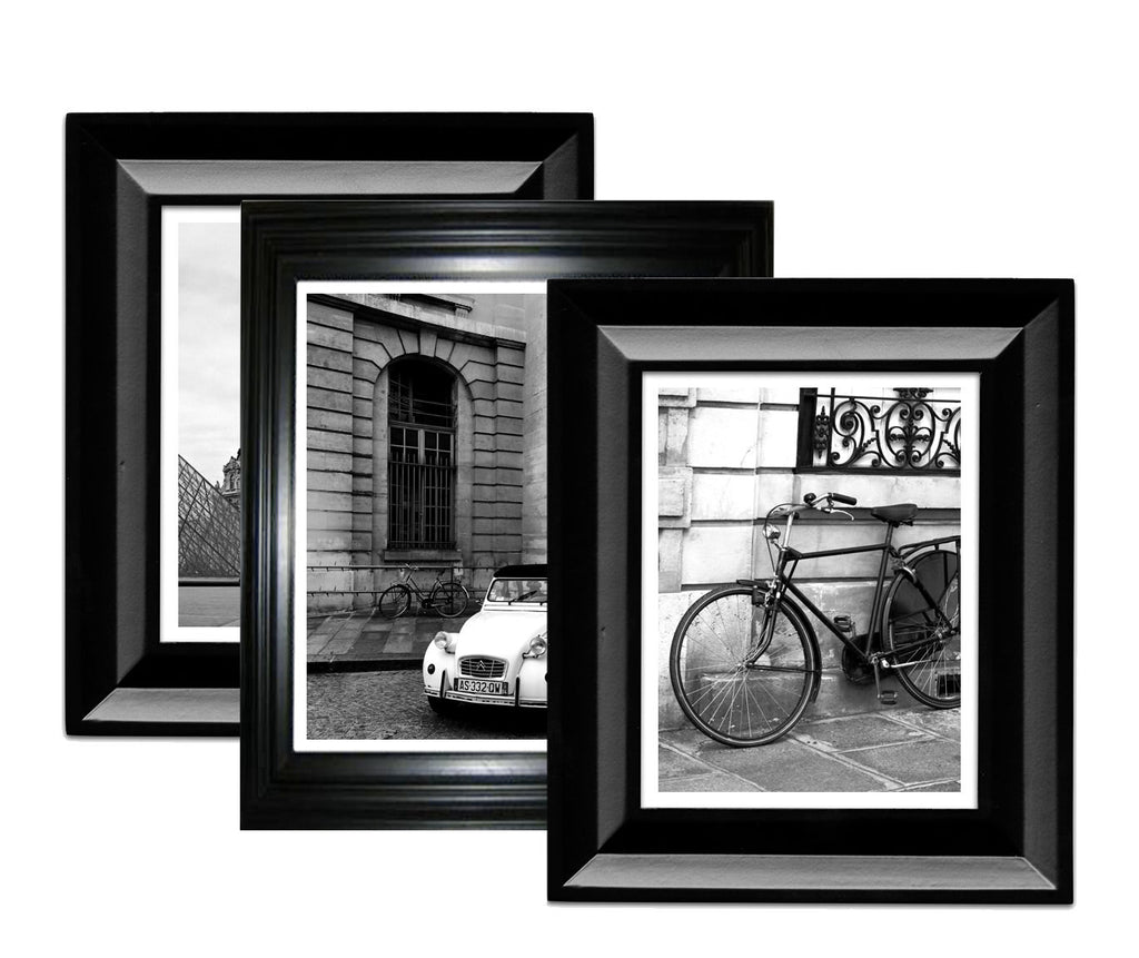 How to hang three picture frames in different arrangements